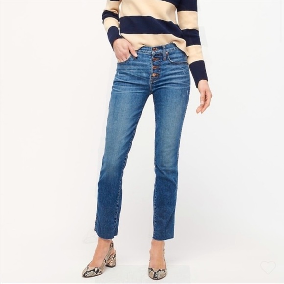 J. Crew Vintage Straight ECO High Rise Exposed Button Front Jeans Size 27 - Picture 6 of 15